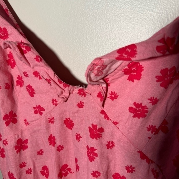 Zara pink ruffled printed mini dress M - Picture 4 of 7